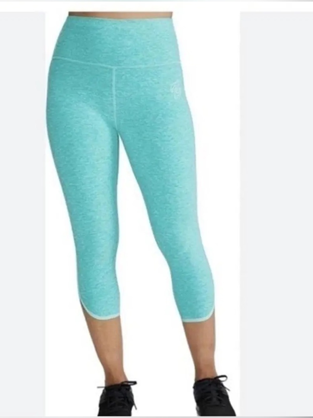 Peloton Teal Capri Active Leggings Medium Key Pocket High Waist Athleisure